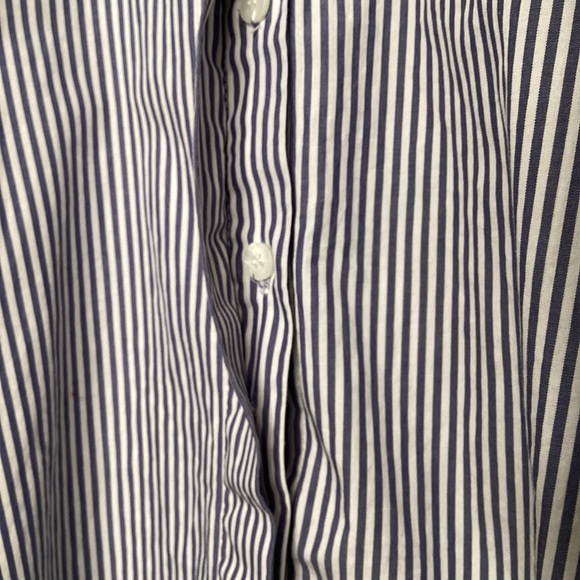 Zara cotton Blue And White striped Button Down shirt. XXL - Picture 7 of 10